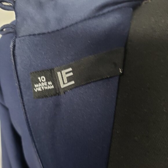 Leslie Fay Navy Sequin Maxi Evening Gown Size 10 - Picture 12 of 15